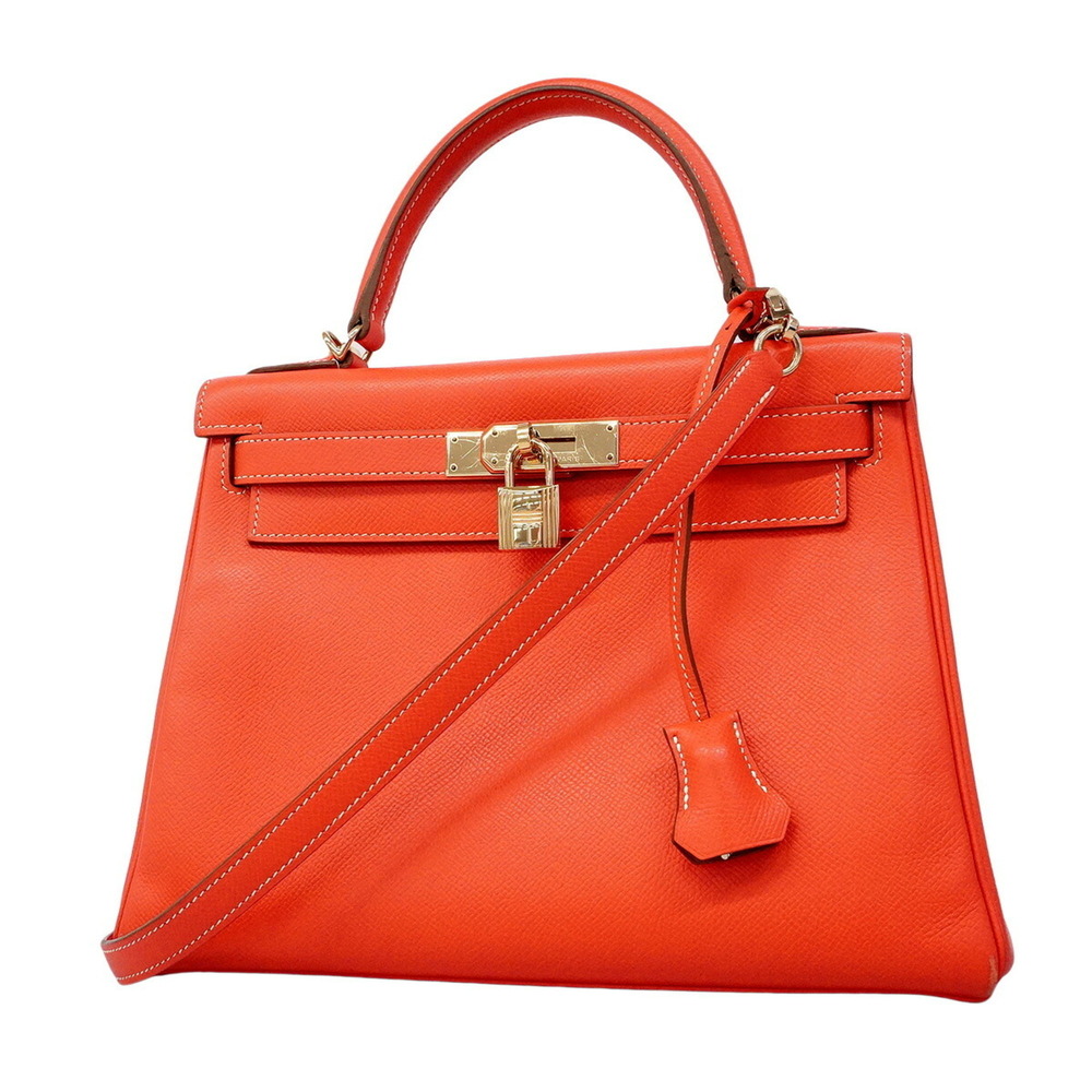 Hermes Candy Kelly 28 Handbag, Veau Epsom Leather, Gold Rose Jaipur, □P Stamp...